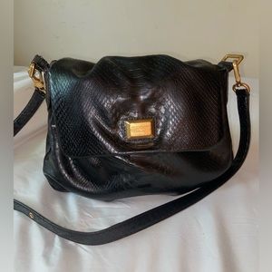 Marc Jacobs black leather crossbody side bag